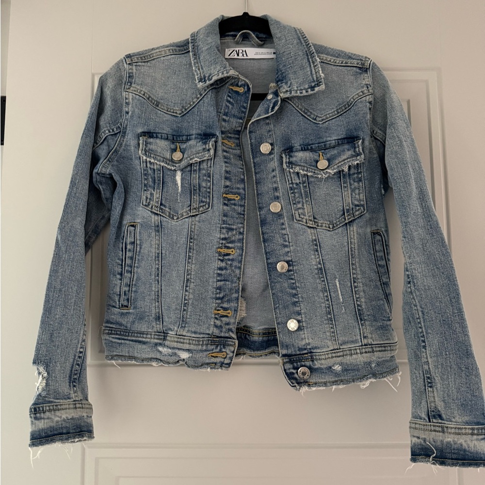 Zara Faded Blue Denim Jacket